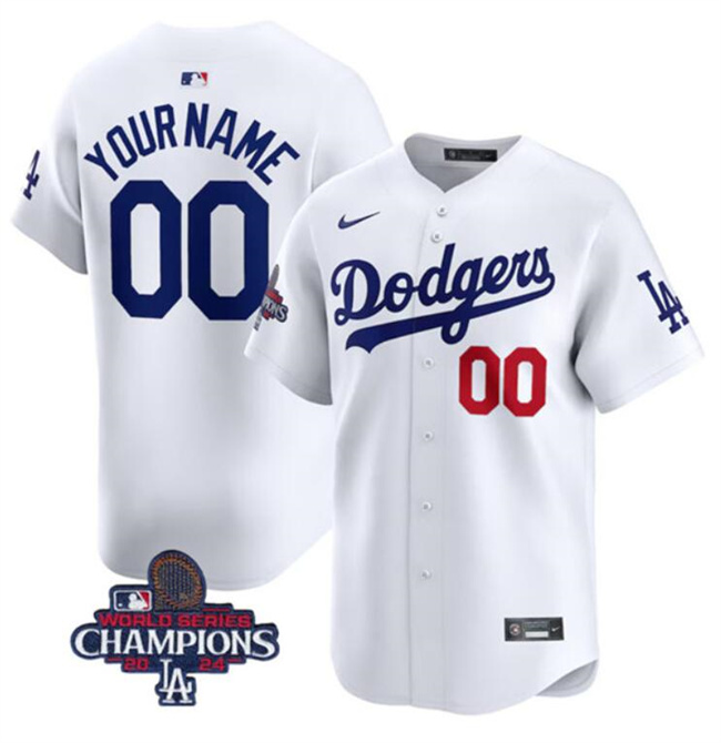 Youth Los Angeles Dodgers ACTIVE PLAYER Custom White 2024 World Series Champions Home Limited Stitched Baseball Jersey Youth Los Angeles Dodgers ACTIVE PLAYER Custom White 2024 World Series Champions Home Limited Stitched Baseball Jersey